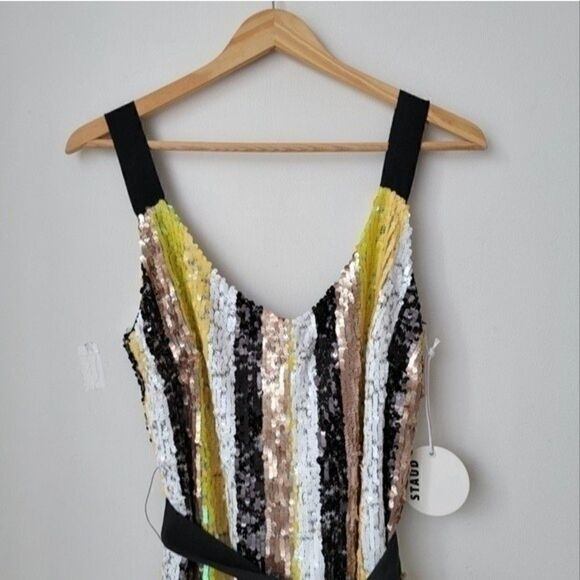 Nwt STAUD puli jumpsuit sequin striped multicolor - Picture 10 of 16